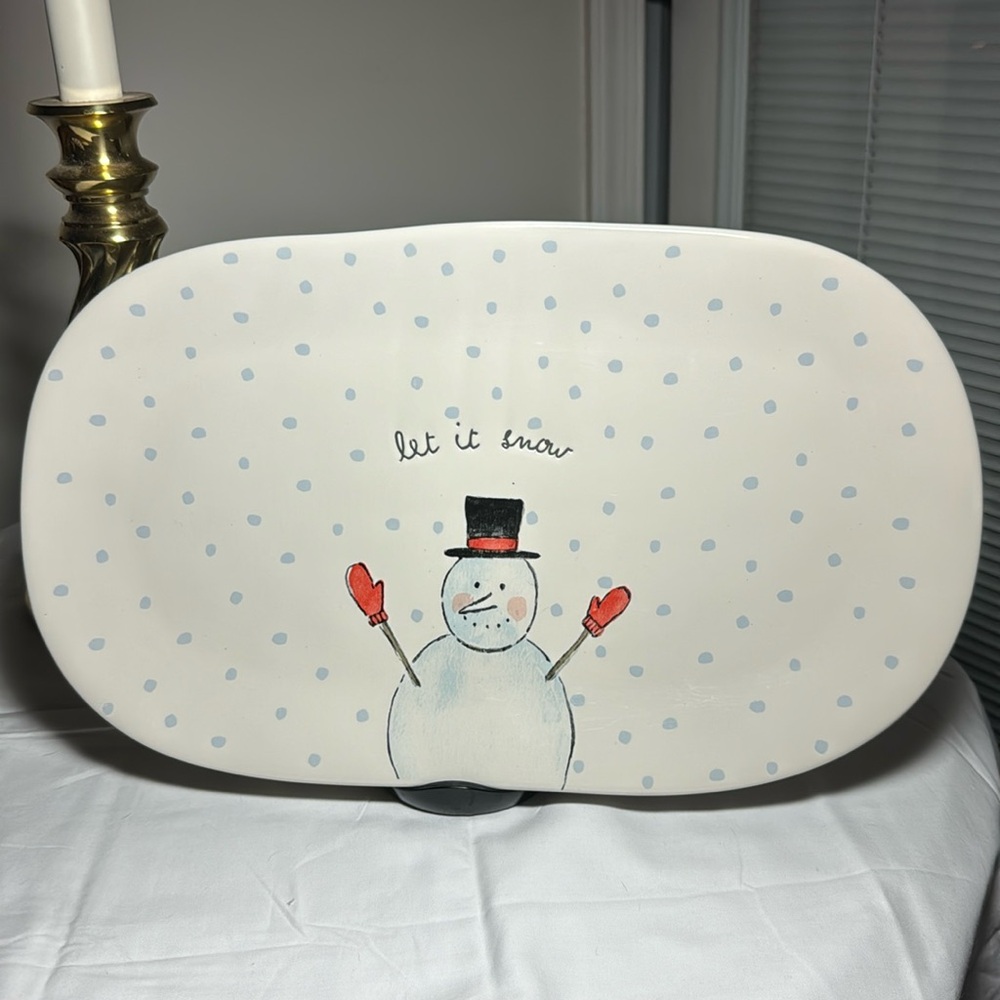 Rae Dunn Let It Snow platter